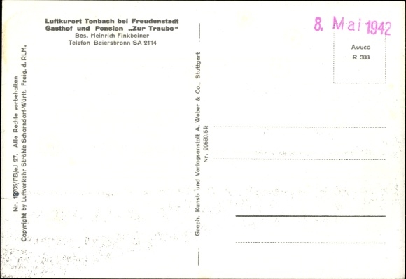 Ak Tonbach Baiersbronn, Fliegeraufnahme