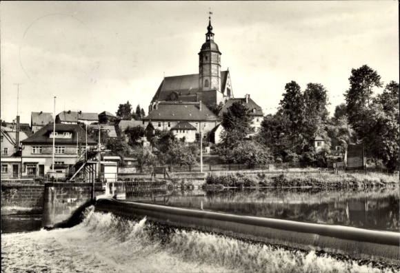 Ak Penig in Sachsen, Teilansicht, Kirche, Wehr