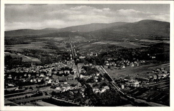 Postcard Bad Soden am Taunus Hessen, aerial view of Bad Soden, hilly landscape, residential buildings