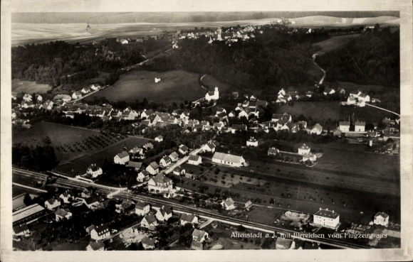 Ak Altenstadt in Hessen, Luftbildaufnahme, Häuser und Landschaft, Flugzeugperspektive