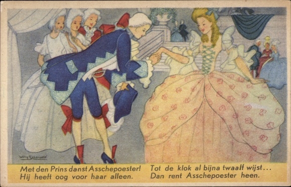Künstler Ak Schermele, Willy, Märchen, Gebrüder Grimm, Aschenputtel