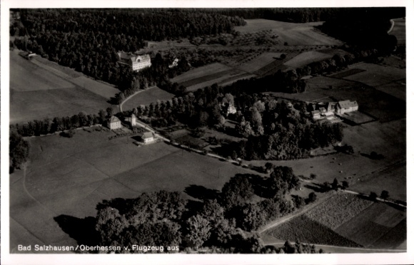 Postcard Bad Salzhausen Nidda in Hesse, aerial photograph