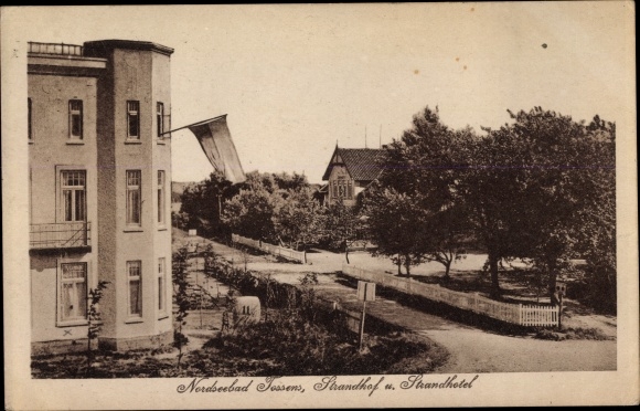Postcard Nordseebad Tossens Butjadingen, Strandhof, Strandhotel