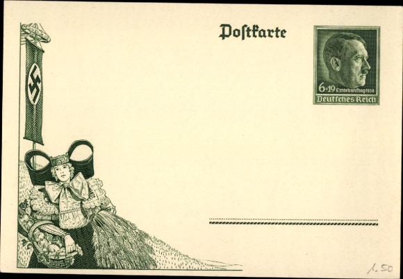 Postal stationery PC Reich Harvest Festival 1938 Bückeberg, Schaumburg Lippe costume