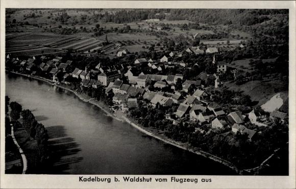 Postcard Kadelburg Küssaberg Baden Württemberg, aerial photograph