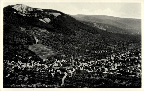 Ak Schriesheim an der Bergstraße, Fliegeraufnahme