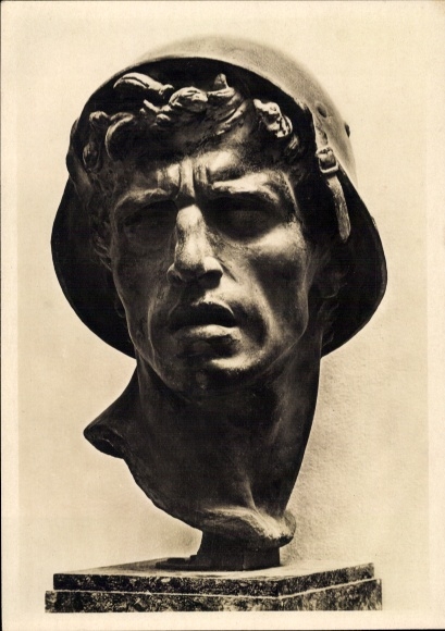 Postcard sculpture by Hans Bühler, After the fight, HDK 540