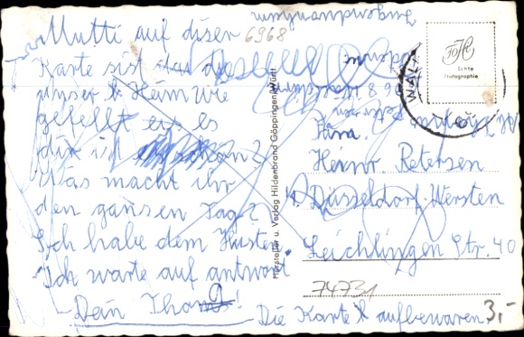Postcard Walldürn in Odenwald Baden, youth hostel with municipal youth hostel