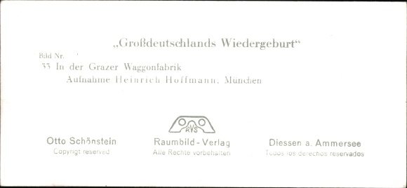 Stereo photo of Greater Germany&#39;s rebirth, Graz Waggonfabrik, Führer Adolf Hitler