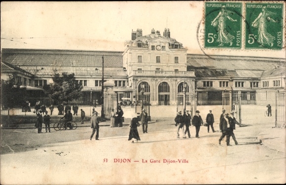 Postcard Dijon Côte d&#39;Or, Dijon-Ville train station
