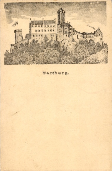 Artykuły pocztowe litho Lutherstadt Eisenach w Turyngii, Wartburg, 5 fenigów fioletowy