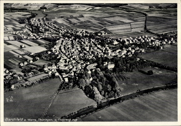 Postcard Barchfeld on the Werra Thuringia, aerial photograph