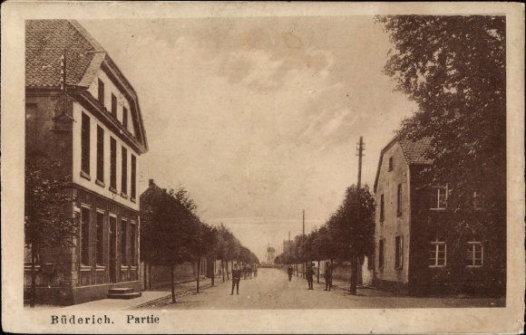 Postcard Büderich Meerbusch on the Lower Rhine, street section