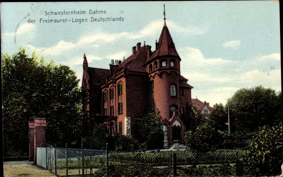 Postcard Dahme in the Mark, nurses&#39; home of the Masonic lodges