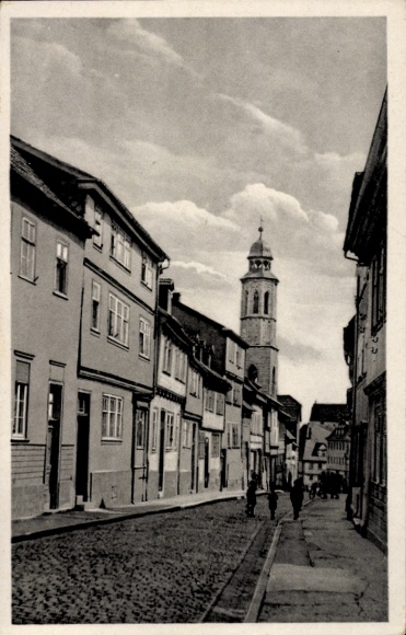 Postcard Bad Langensalza in Thuringia, Brüdergasse, monastery tower