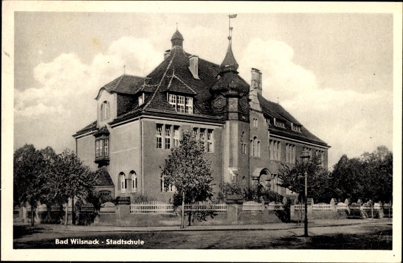 Postcard Bad Wilsnack in the Prignitz, city school