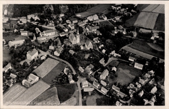 Postcard Bobenneukirchen Bösenbrunn Vogtland, aerial photograph