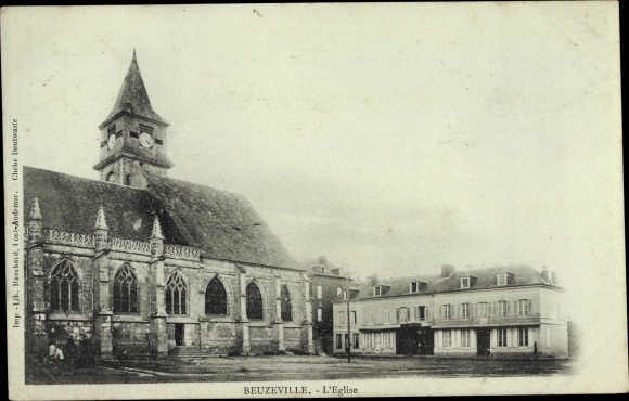 Postcard Beuzeville Eure, The Church