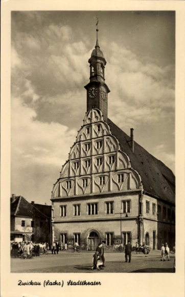 Postcard Zwickau in Sachsen, Stadttheater