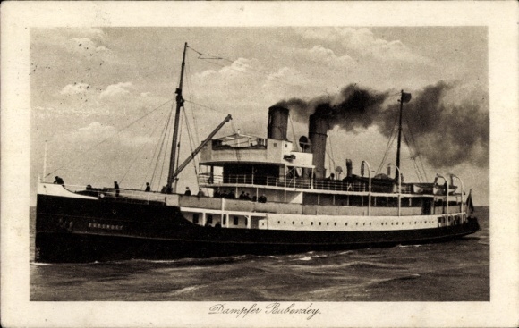 Postcard steamer Bubendey, HAPAG Seaside Resort Service