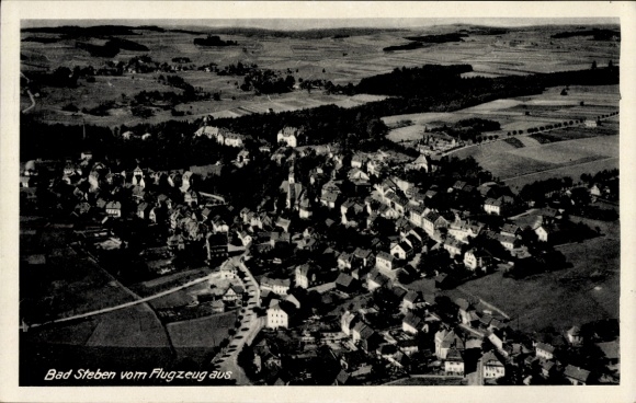 Postcard Bad Steben in Upper Franconia, aerial photograph