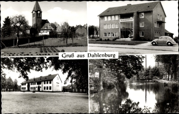 Ak Dahlenburg op de Lüneburger Heide, kerk, gedeeltelijk uitzicht