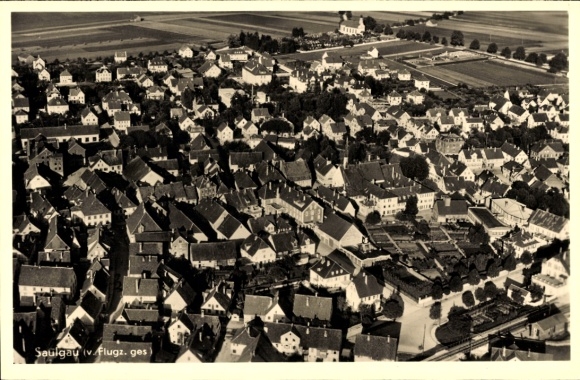 Ak Bad Saulgau in Oberschwaben, Fliegeraufnahme