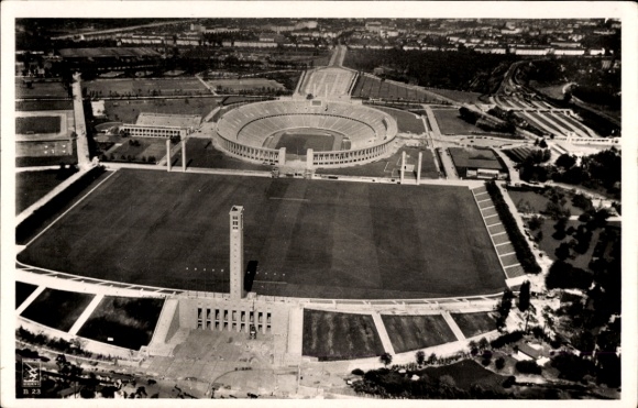 KP Berlin Charlottenburg Westend, Reichssportfeld, Stadion Olimpijski, zdjęcie lotnicze