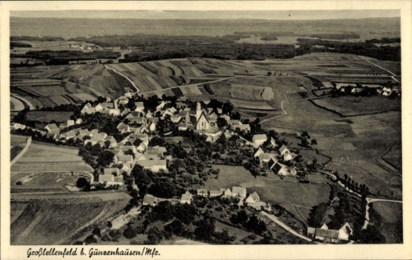 Ak Großlellenfeld bei Gunzenhausen in Mittelfranken, Fliegeraufnahme