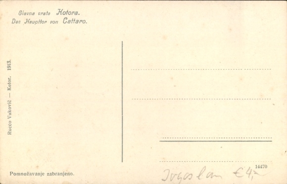 KP Kotor Cattaro Montenegro, brama główna, stroje historyczne, tłum, stragan, A...
