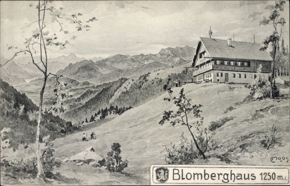 Artist Postcard Moos, Bad Tölz in Upper Bavaria, Blomberghaus