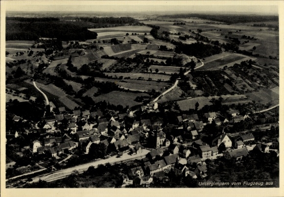 Postcard Untergimpern Neckarbischofsheim Baden, aerial photograph