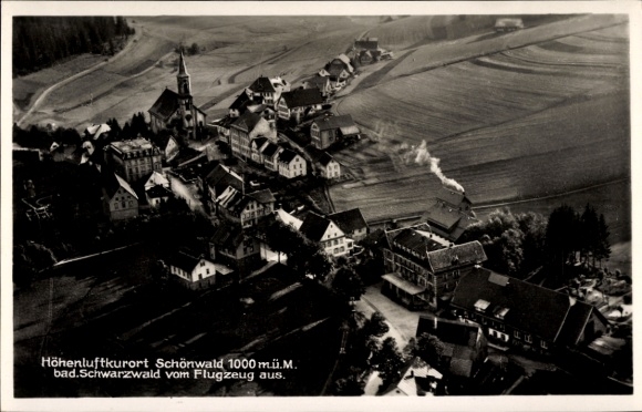 Ak Schönwald im Schwarzwald, Fliegeraufnahme