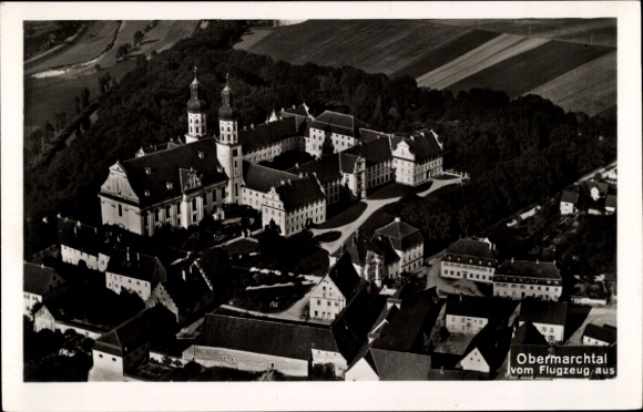 Postcard Obermarchtal in Württemberg, aerial photograph