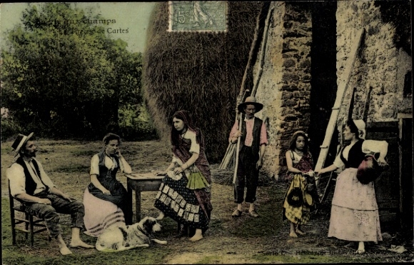 Postcard Frankreich, Life in the Fields, the Card Drawer