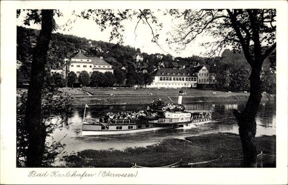Postcard Bad Karlshafen on the Weser, steamer