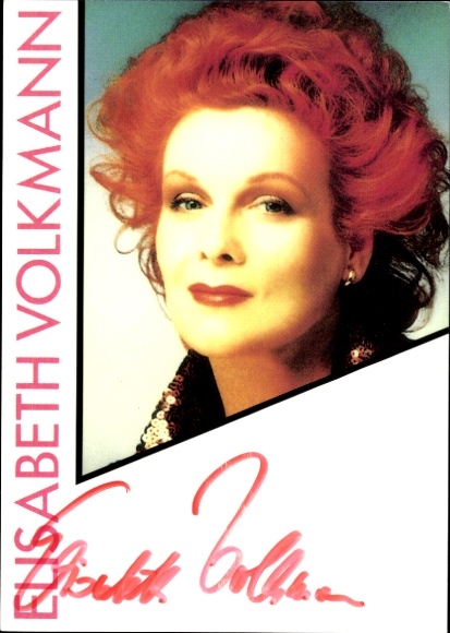 Postcard actress Elisabeth Volkmann, portrait, autograph