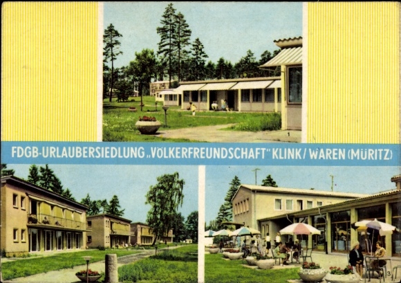 Ak Klink an der Müritz, FDGB-Urlaubersiedlung Völkerfreundschaft, Bungalows, Bettenhäuser