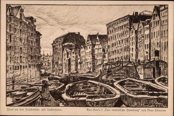 6 Ak im Umschlag, Das malerische Hamburg, Serie II, Max Ullmann