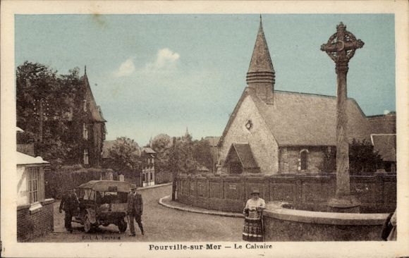 Ak Pourville Seine Maritime, La Calvaire