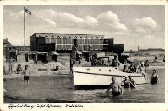 Postcard Burg on the island of Fehmarn, bathing life