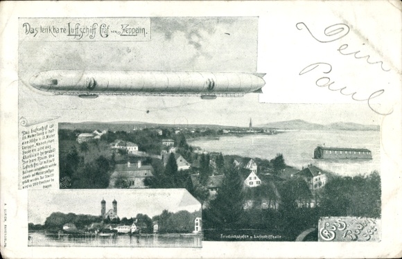 Ak Friedrichshafen am Bodensee, Das lenkbare Luftschiff Graf von Zeppelin, LZ 1