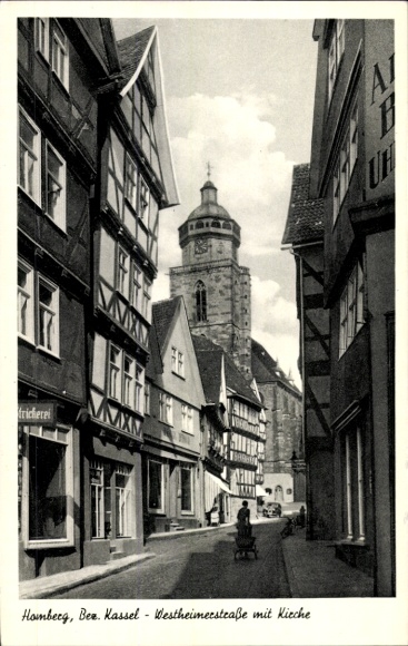 Postcard Homberg an der Efze Hessen, Westheimerstraße, Church