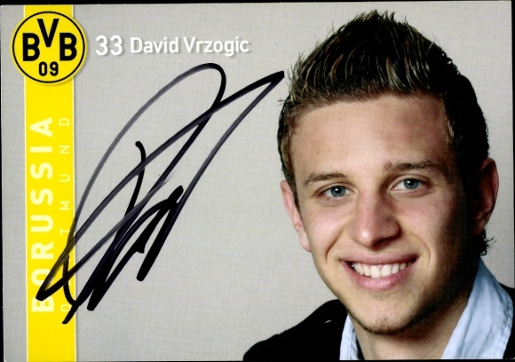 Autograph card footballer David Vrozigic, BVB 09, Borrussia Dortmund, autograph