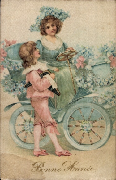 Silk PC Happy New Year, Automobile, Forget-me-not