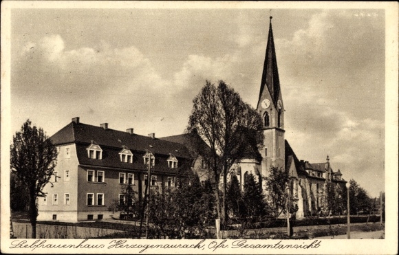 PC Herzogenaurach Kreis Erlangen Höchstadt, house of our lady, general view with church