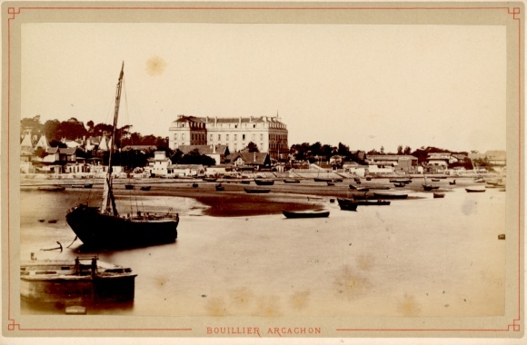 Cabinet photo Arcachon Gironde, Bouillier, Grand Hotel, beach, July 1881