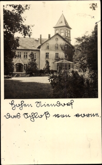 foto ansichtkaart Hohendorf Niendorf an der Saale, zicht op het kasteel