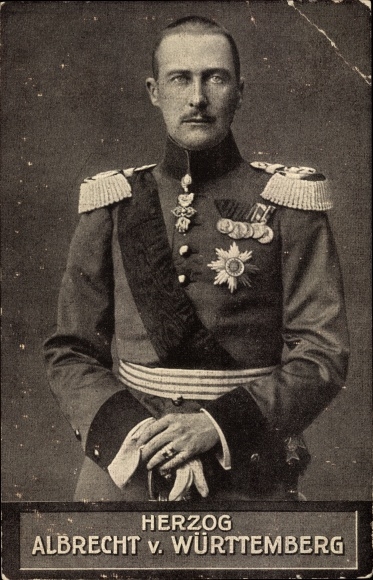 Ak Herzog Albrecht von Württemberg, Portrait, Uniform, Orden