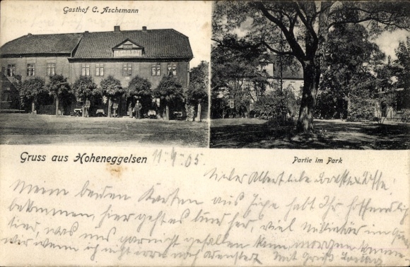 Postcard Hoheneggelsen Söhlde in Lower Saxony, Gasthof C. Aschemann, Park